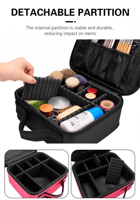 New Fashion Large Capacity Case Black Double Oxford Cloth Multi-Functional Storage Portable Professional Salon Bag