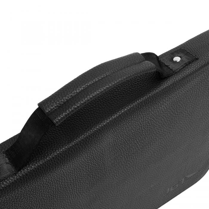 Black 24 Grids Shockproof Leather Storage Box Bag for Professional Hairdresser Barber Hairdressing Scissors