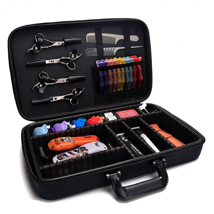 Professional Barber Hair Clipper Kit Cordless Electric Trimmer Set with Scissors Comb Case for Men Hair Cutting Salon Home Use