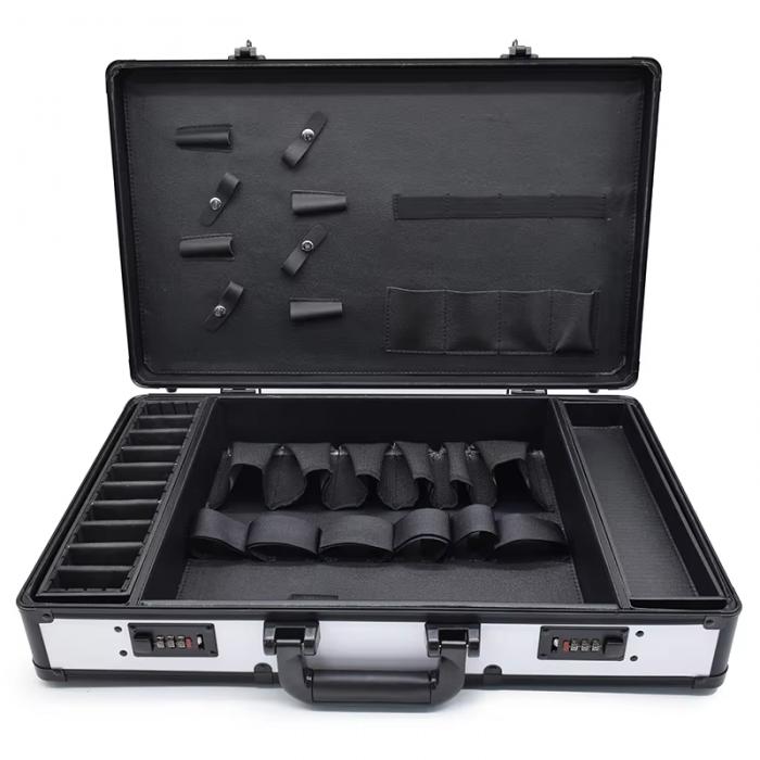 Barbertop Salon Barber Accessories Storage Case Tools Box Aluminum Password Lock Portable Barbershop Carrying Suitcase