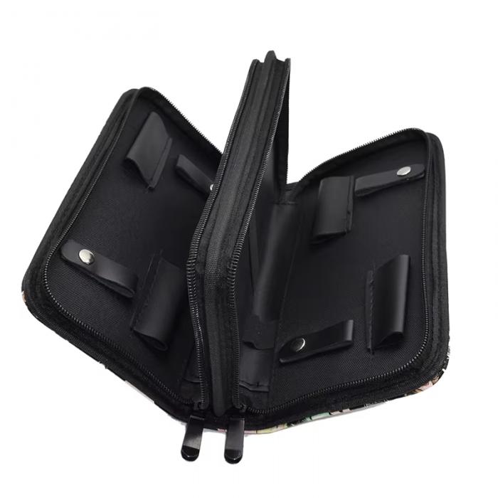 Professional Salon PU Leather Haircut Scissors Bag Kit Set Zipper Portable Pouch Box Hairdressing Hairstyling Scissors Tool Case