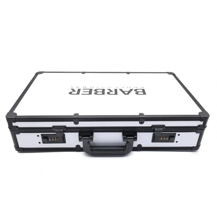 Barbertop Salon Barber Accessories Storage Case Tools Box Aluminum Password Lock Portable Barbershop Carrying Suitcase