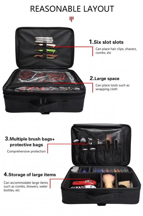BARBERMAX Barber Carrying Bag-Large Travel Case for Clippers Scissors & Supplies Organizer